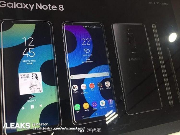 Posible diseño del Samsung Galaxy Note 8 visto en póster de presentación