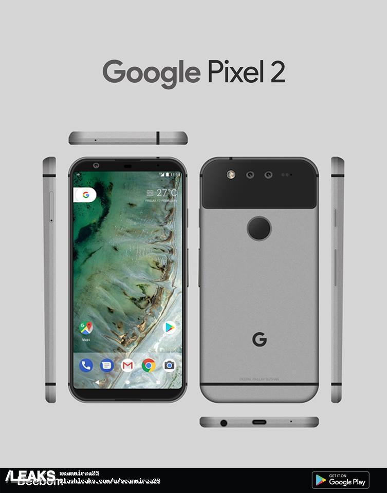 Disñodel Google Pixel 2 de HTC