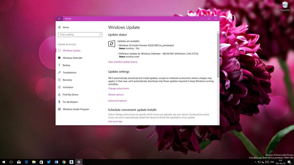 Nueva actualización Windows 10 Redstone 3