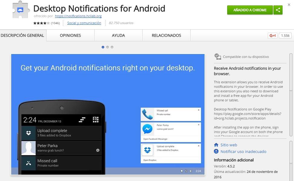 Instalar notificaciones de Android en tu ordenador