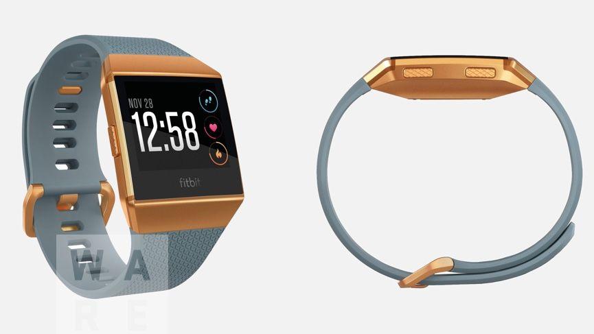 Diseño del smartwatch de Fitbit acabado dorado