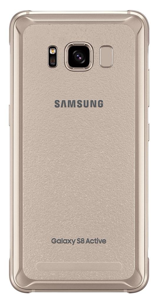 Imagen trasera del Samsung Galaxy S8 Active de color dorado