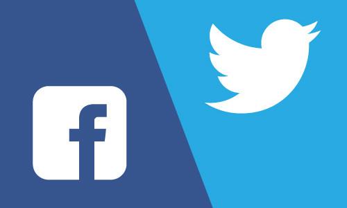 Logotipos de Facebook y Twitter