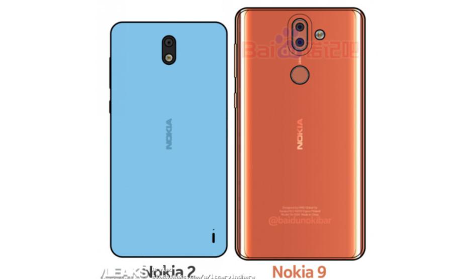 Diseño posterior de los Nokia 2 y Nokia 9