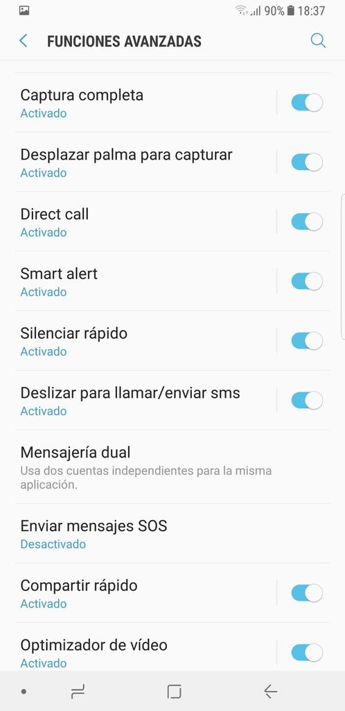Uso de gestos en el Samsung Galaxy Note 8