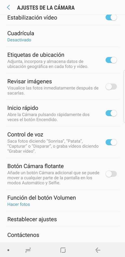 Uso de voz con la cámara del Samsung Galaxy Note 8
