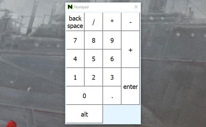 pad numérico de Windows 10