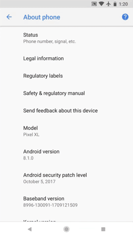 Huevo de pascua en Android Oreo 8.1