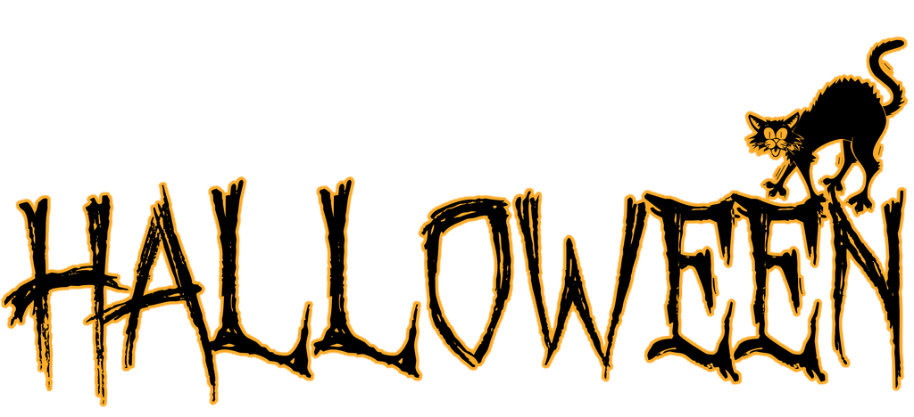 Logo Halloween con un gato