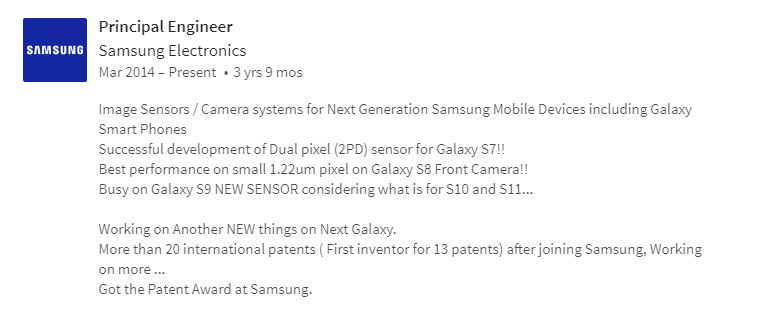 LinkedIn Samsung Galaxy S9