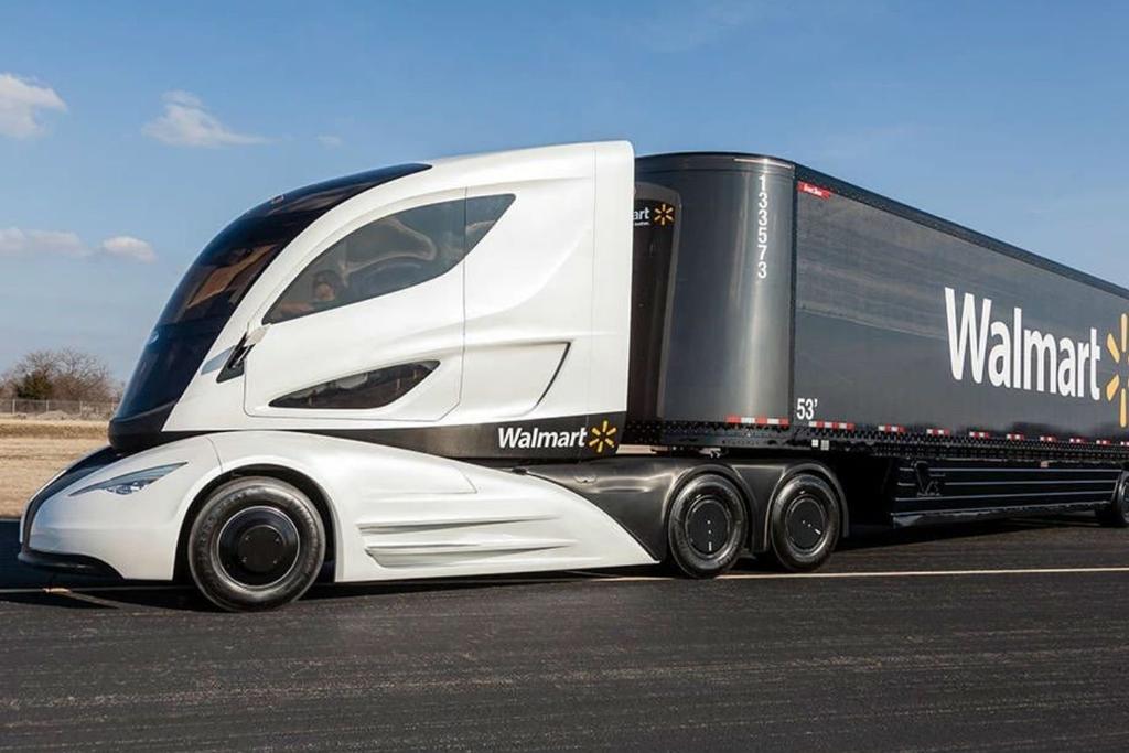 Camión Tesla de perfil