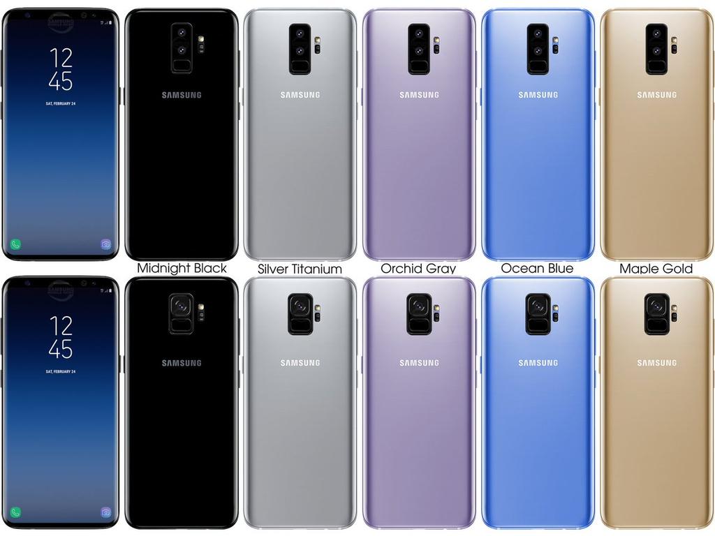 Posibles colores del Samsung Galaxy S9