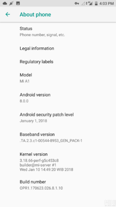 Actualización del Xiaomi Mi A1
