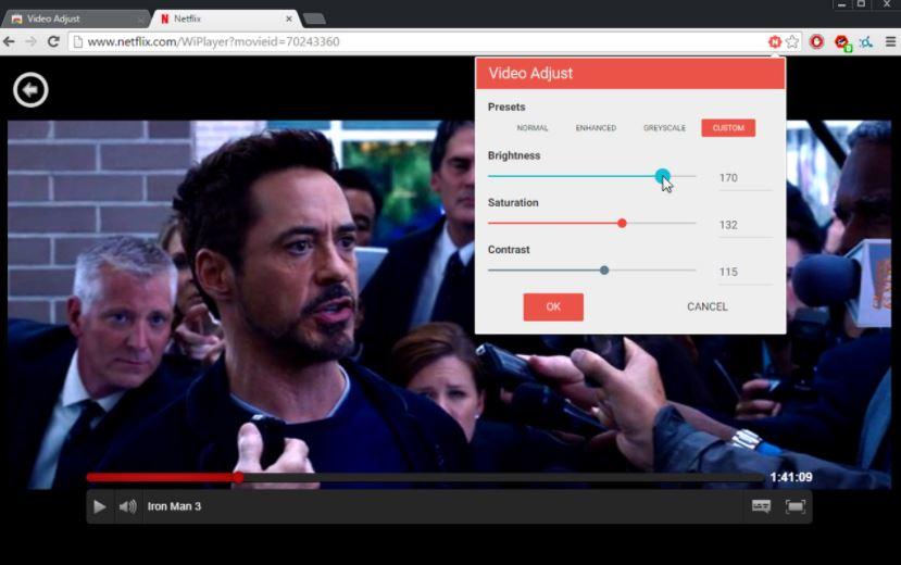 Extensión Video Adjust for Netflix de Chrome para Netflix
