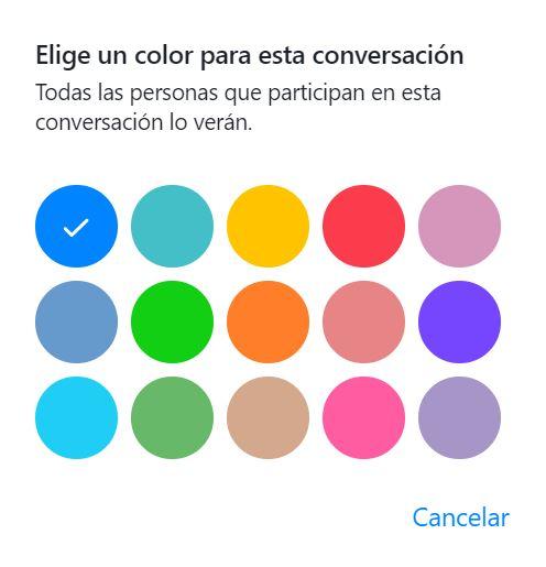 Cambio color chat Facebook Messenger