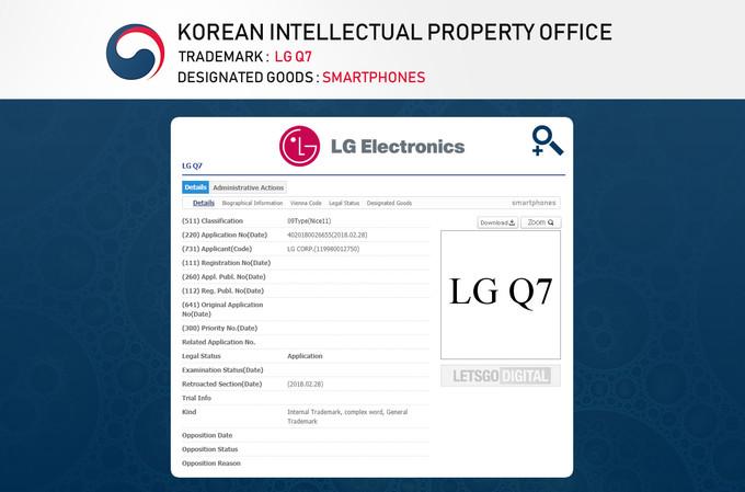 Registro nombre LG Q7