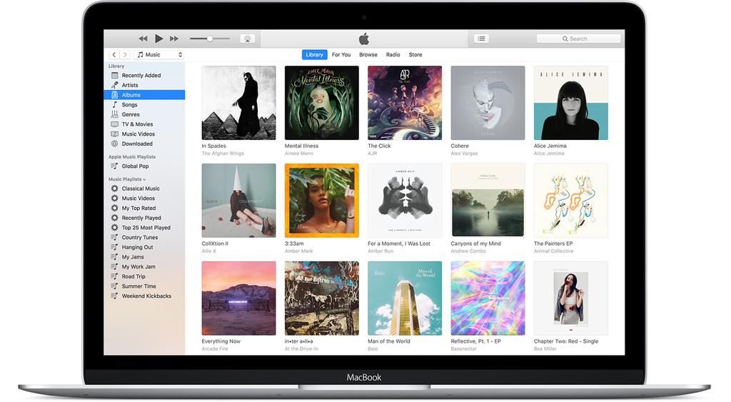 iTunes funcionando en un ordenador Mac de Apple
