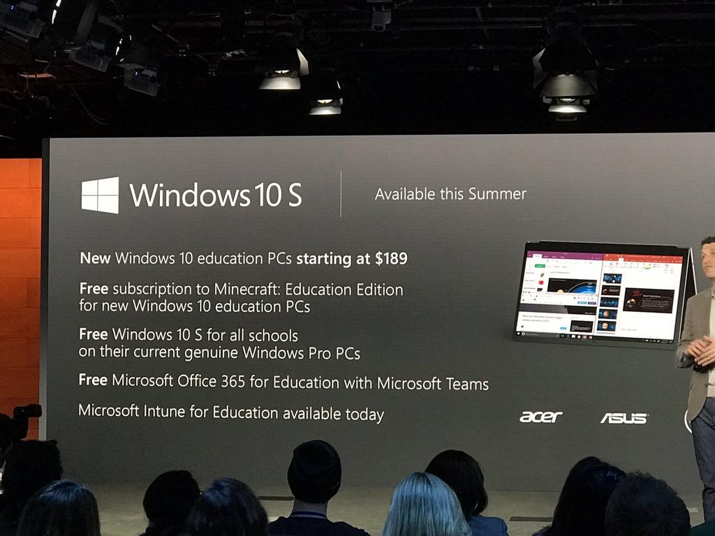 Opciones de Windows 10 S