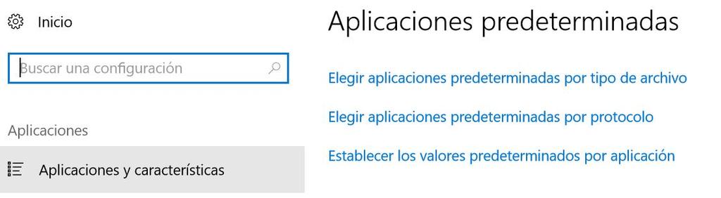 Asociación de aplicaciones en Windows 10