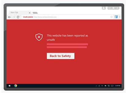 Mensaje de advertencia Windows Defender en Chrome