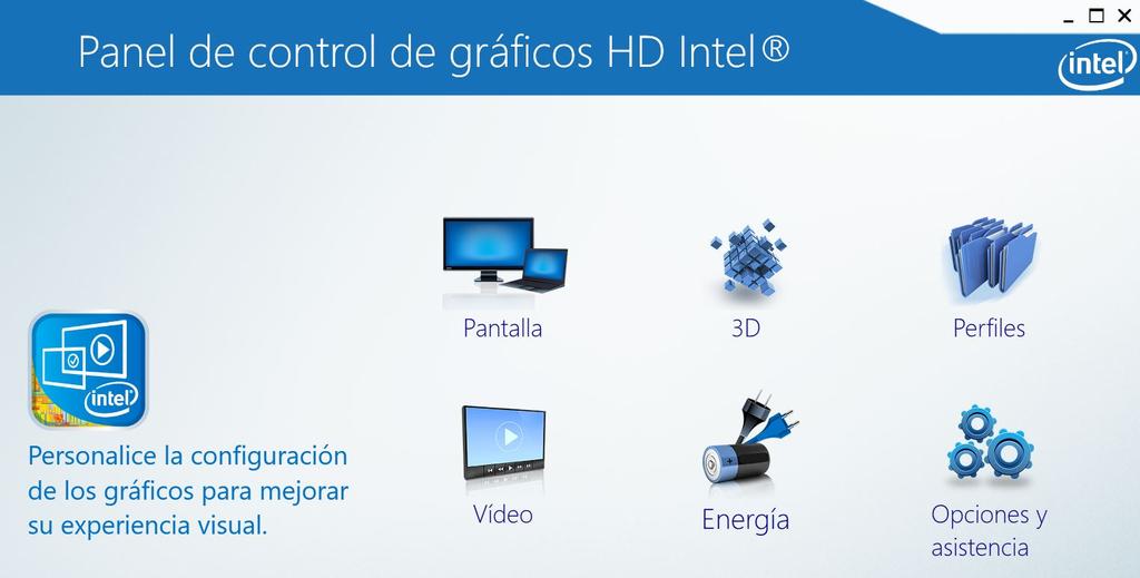 Opciones de controlador gráfico de Intel