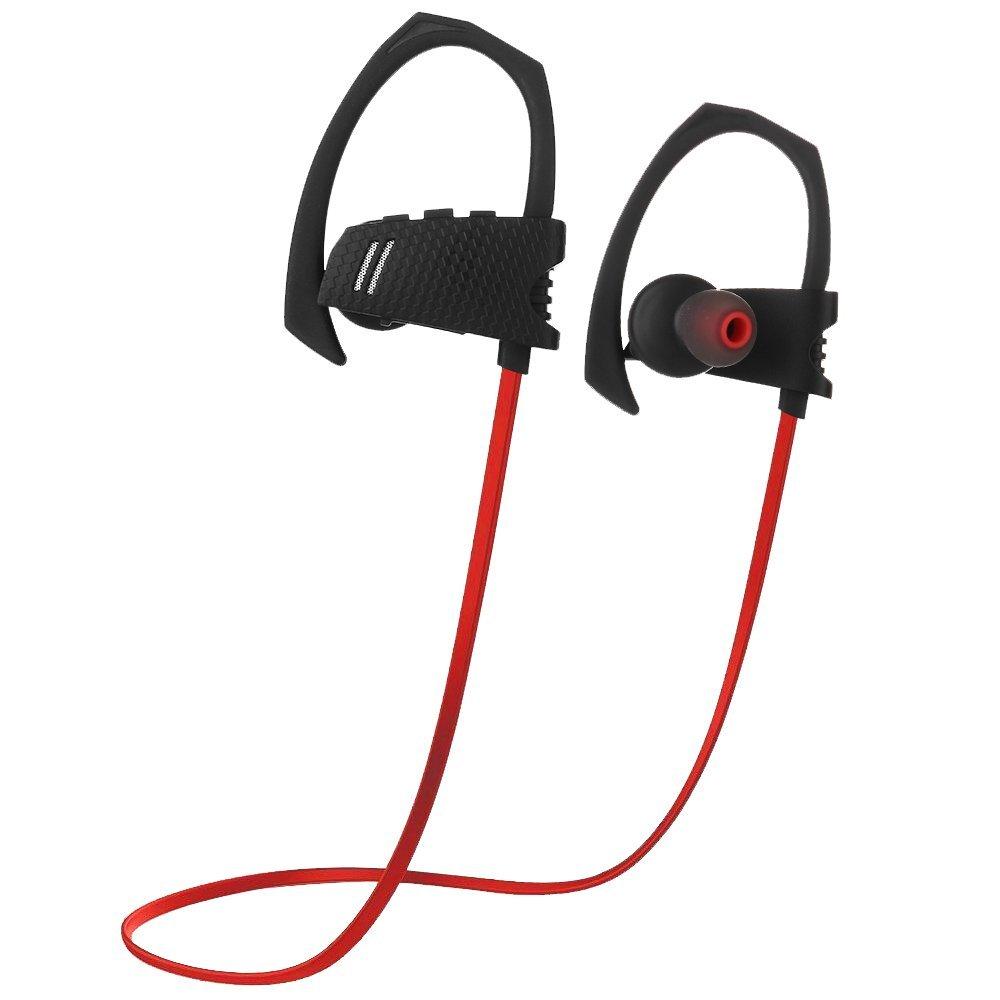 con Tecnologia CVC 6.0 de Eliminacion de Ruido LOBKIN Auriculares Bluetooth Deportivos Rojo Resistentes Al Sudor con Una Autonomia de hasta 6 Horas Sonido 