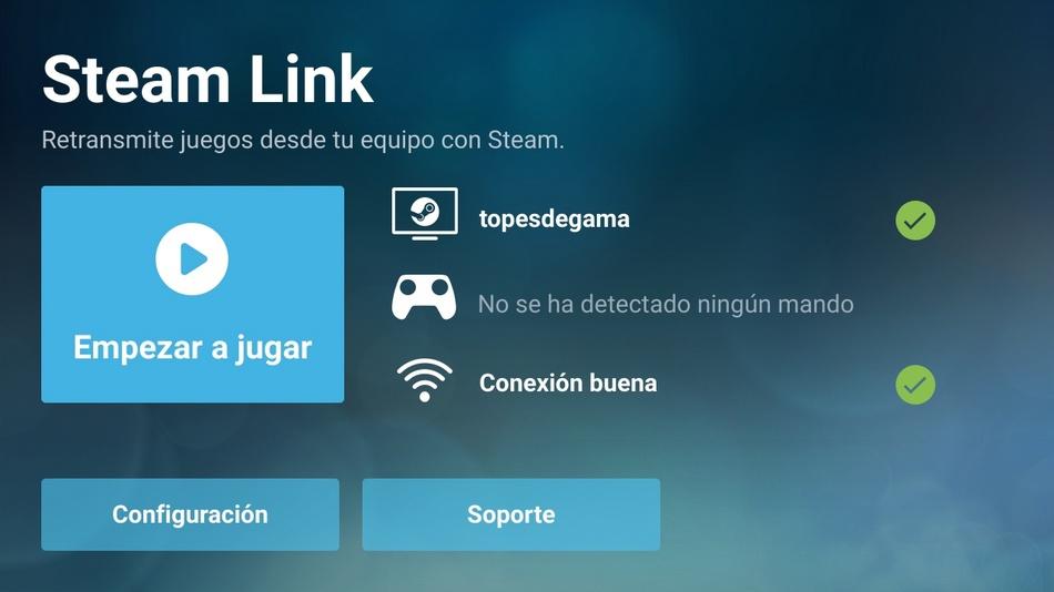 Interfaz de Steam Link