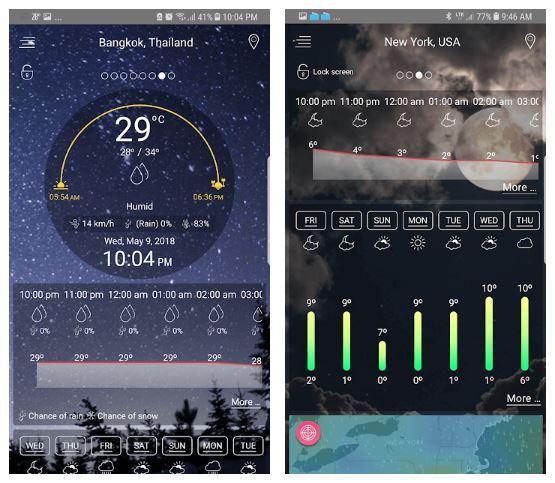 Aplicación Weather - unlimited & realtime weather forecast