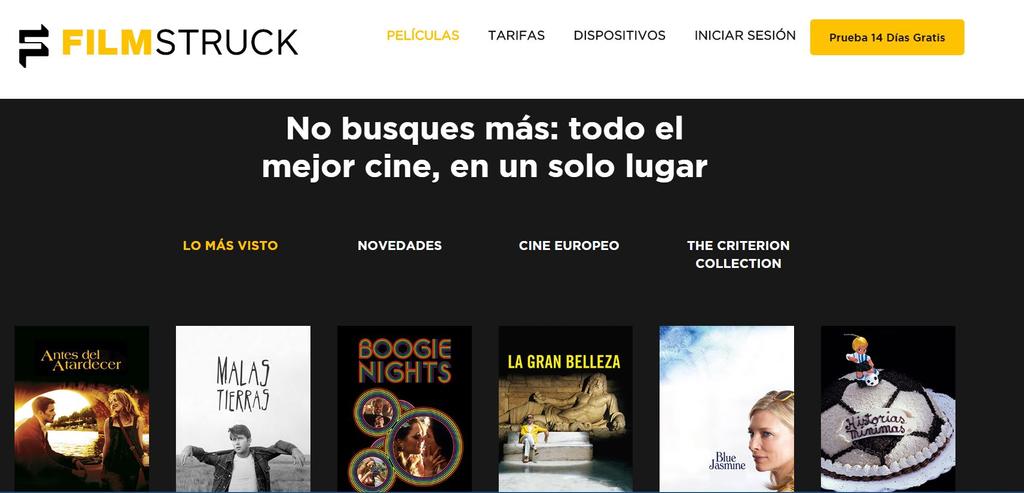 Web en español de FilmStruck
