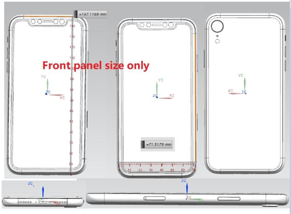 Diseño del iPhone 2018 con pantalla de 6,1 pulgadas