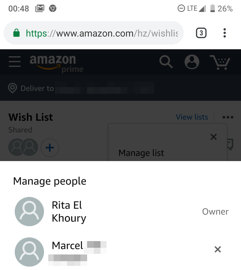 Amazon listas colaborativas 