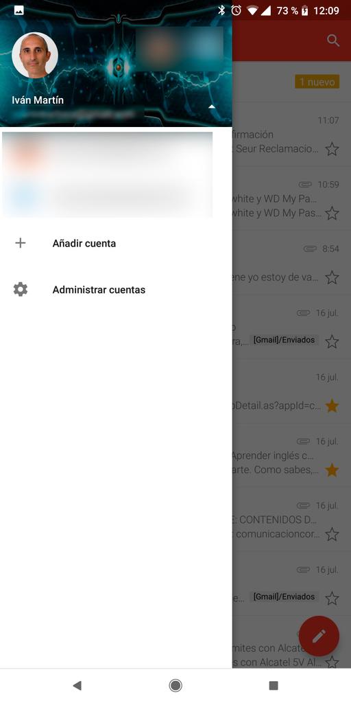 Cuentes en Gmail para Android