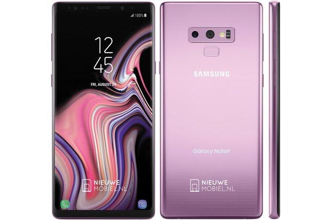 Samsung Galaxy Note 9 de color lila