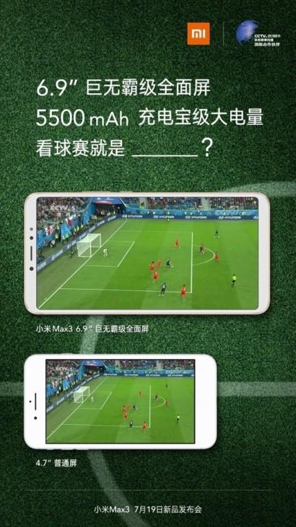 Datos pantalla del Xiaomi Mi Max 3