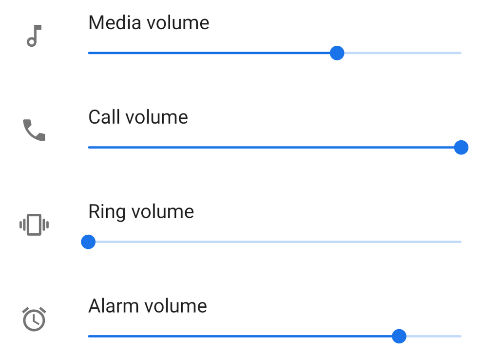 Volumen llamadas en Android P