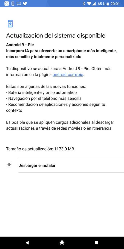 Android 9 Pie en un Pixel 2 XL