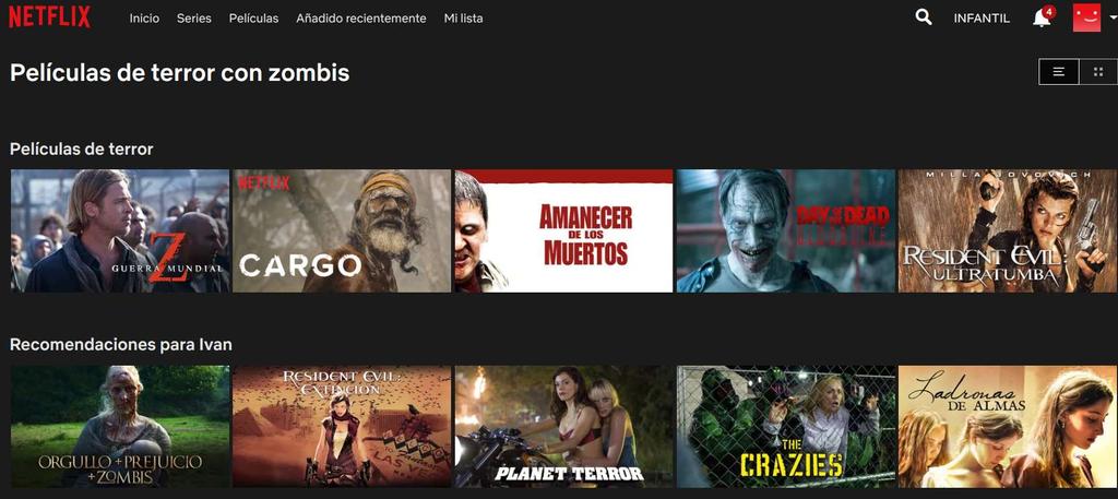 Categoría Zombis en Netflix