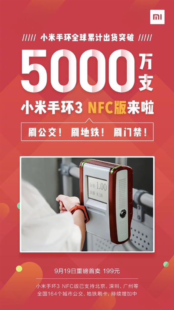 Anuncio de fecha de venta de la Xiaomi Mi Band 3 NFC
