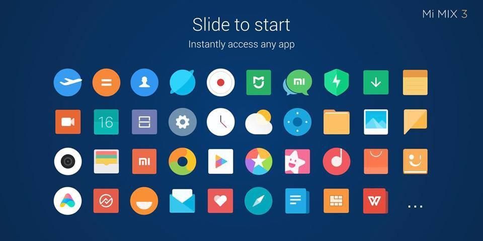 Aplicaciones apertura slide Xiaomi Mi Mix 3