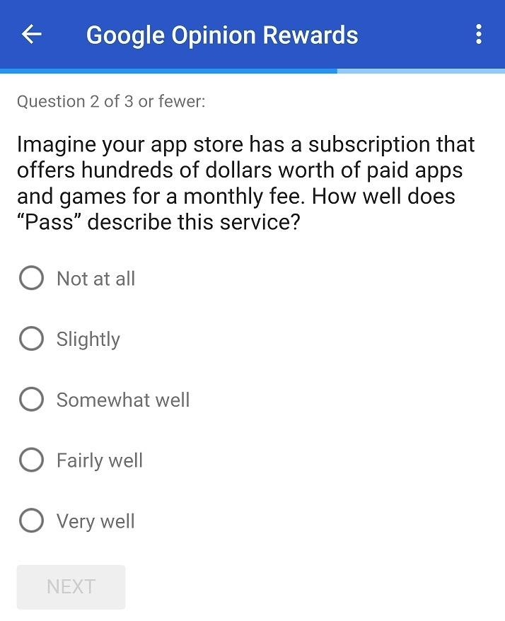 Encuesta de Google sobre Play Pass