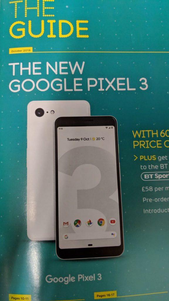 Catálogo venta del los Google Pixel 3