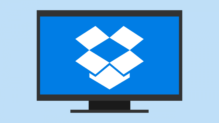Logotipo de Dropbox en pantalla de ordeandor