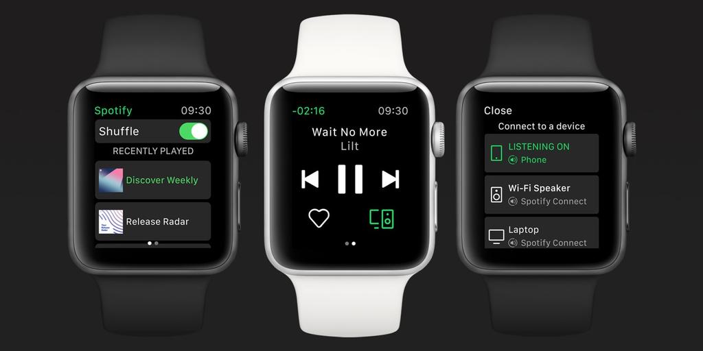 Interfaz de potify para Apple Watch