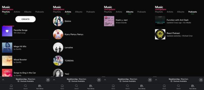 Nueva interfaz Spotify