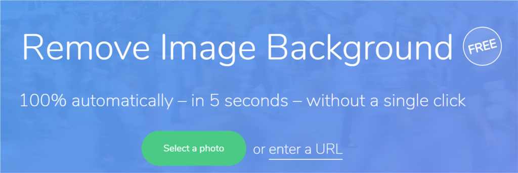 Interfaz de la aplicación Remove Image Background