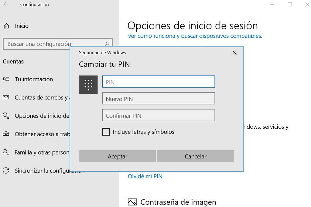 Set alphanumeric PIN in Windows 10