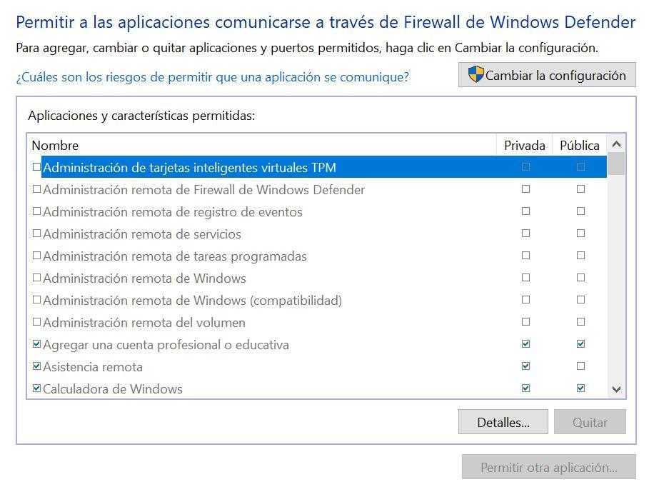 Cambiar la gestión de aplicaciones en Windows Defender