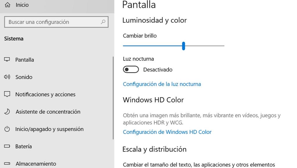 Sensor de almacenamiento en Windows 10