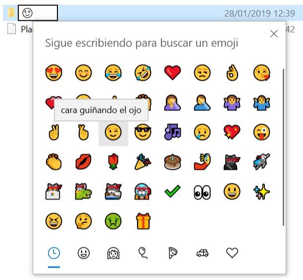Emoji en nombre carpeta de Windows 10