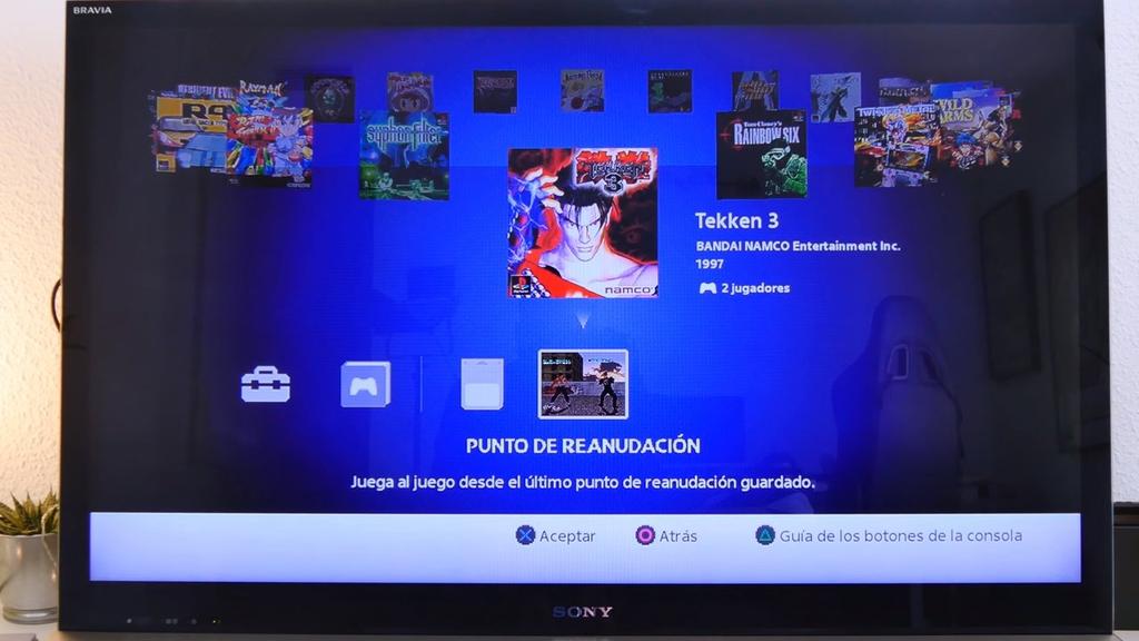 Interfaz del emulador de PlayStation Classic